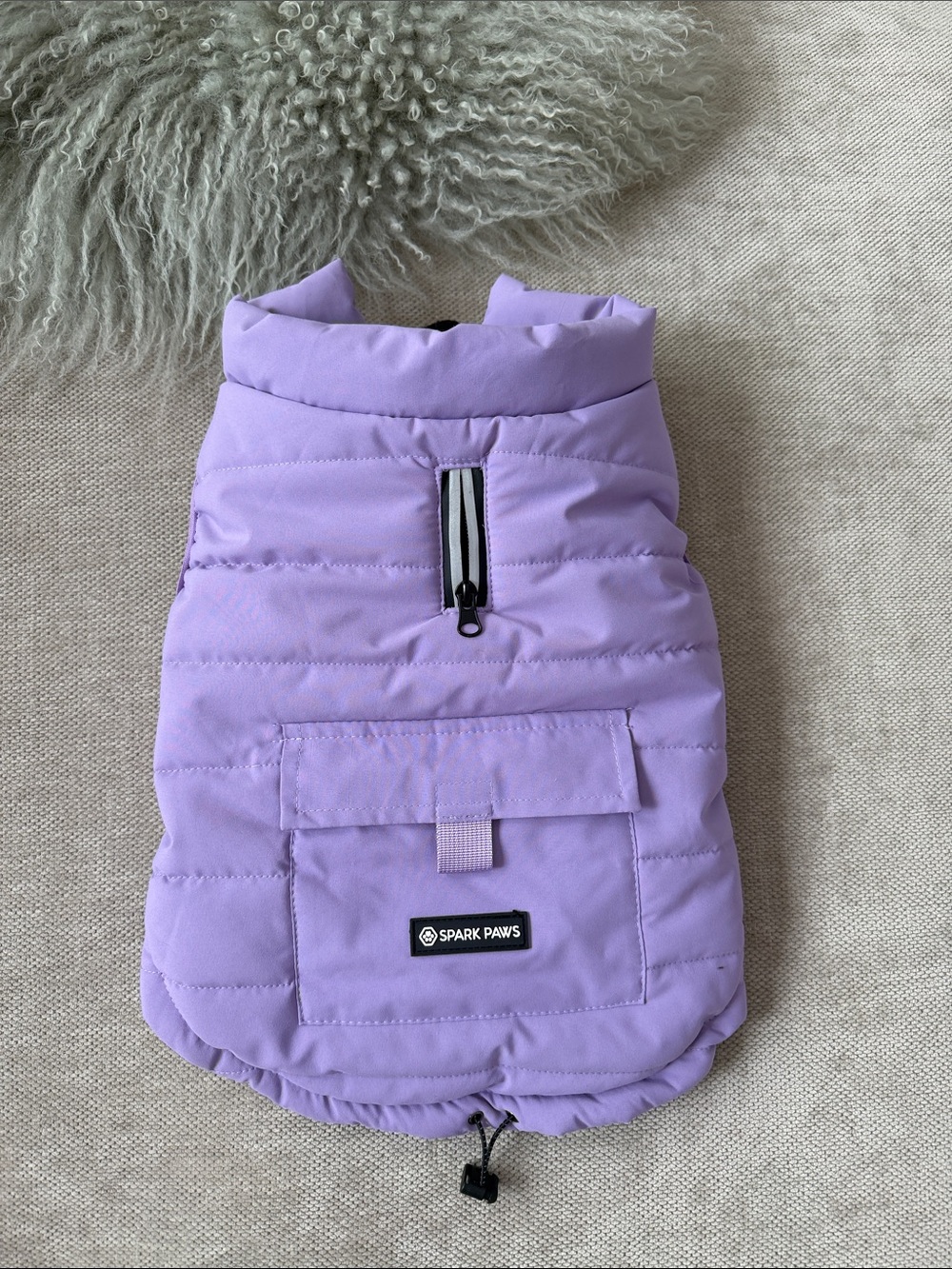 Spark Paws Dog Winter Jacket - Lilac - Large - for dogs - 15-25 Lbs